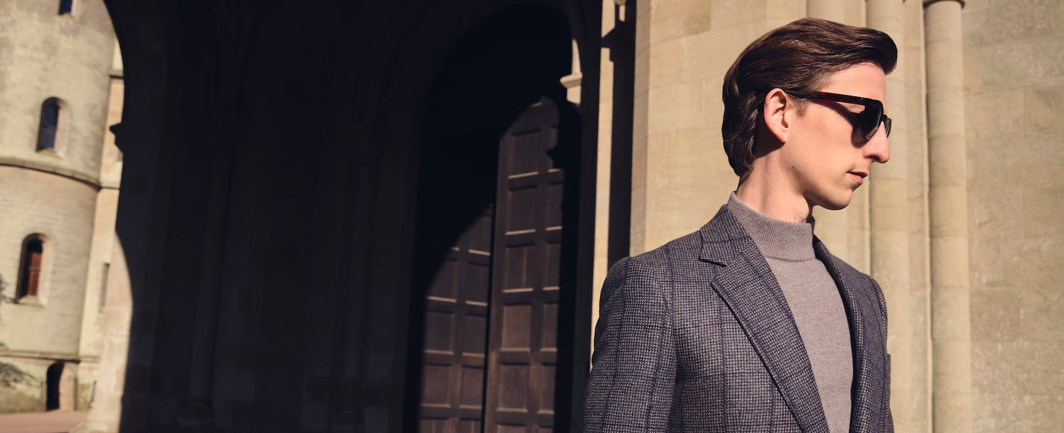 Gentleman in polo shirt and suit jacket