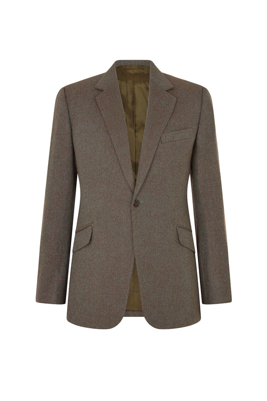 Sea Green/Amber Cashmere Broken Twill Single Breasted Jacket
