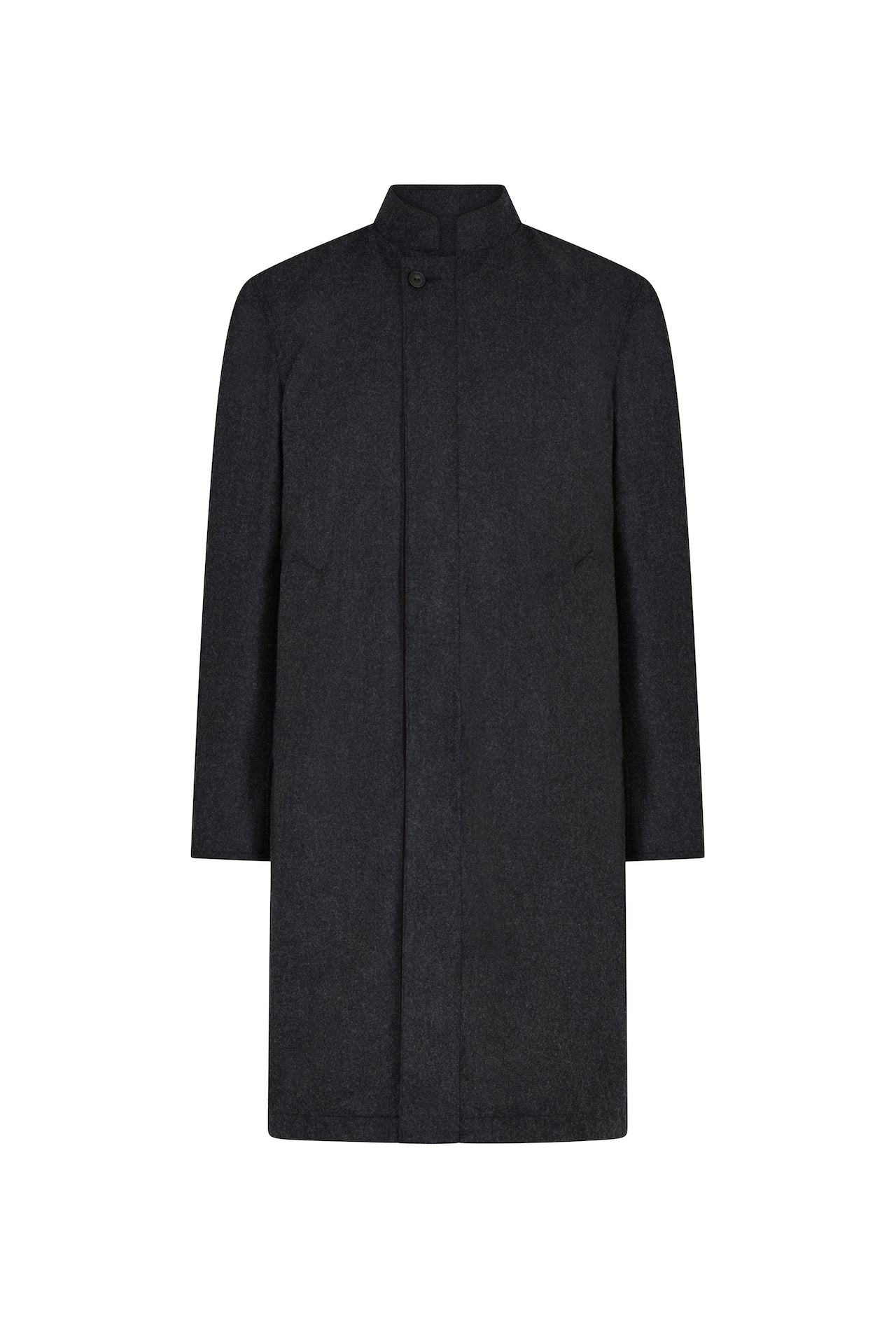 Black/Grey Nehru collar Reversible Mac