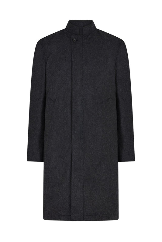 Black/Grey Nehru collar Reversible Mac