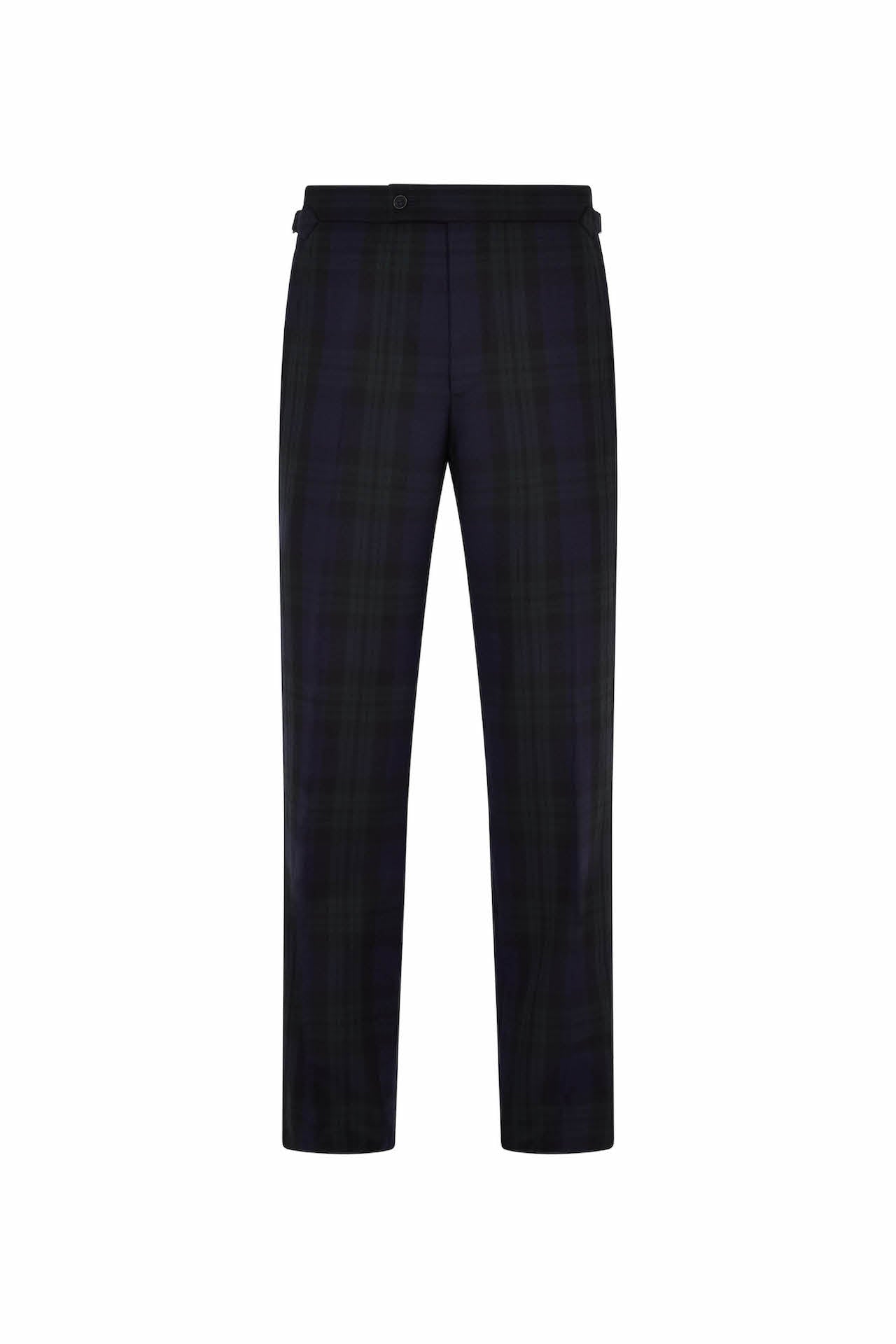 Black Watch Tartan Fish Tail Trousers
