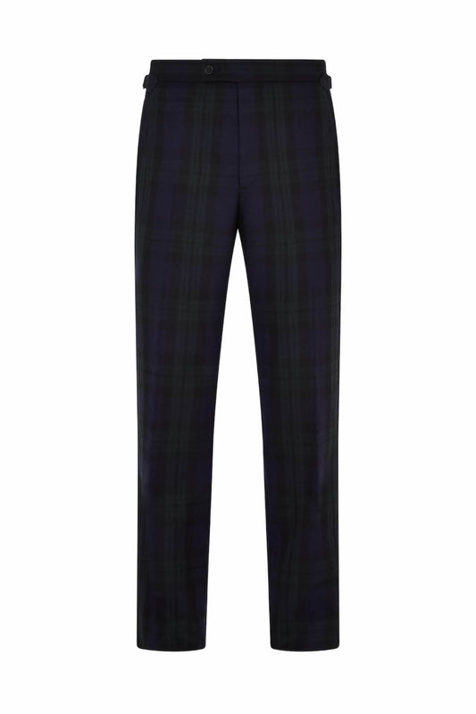 Black Watch Tartan Fish Tail Trousers