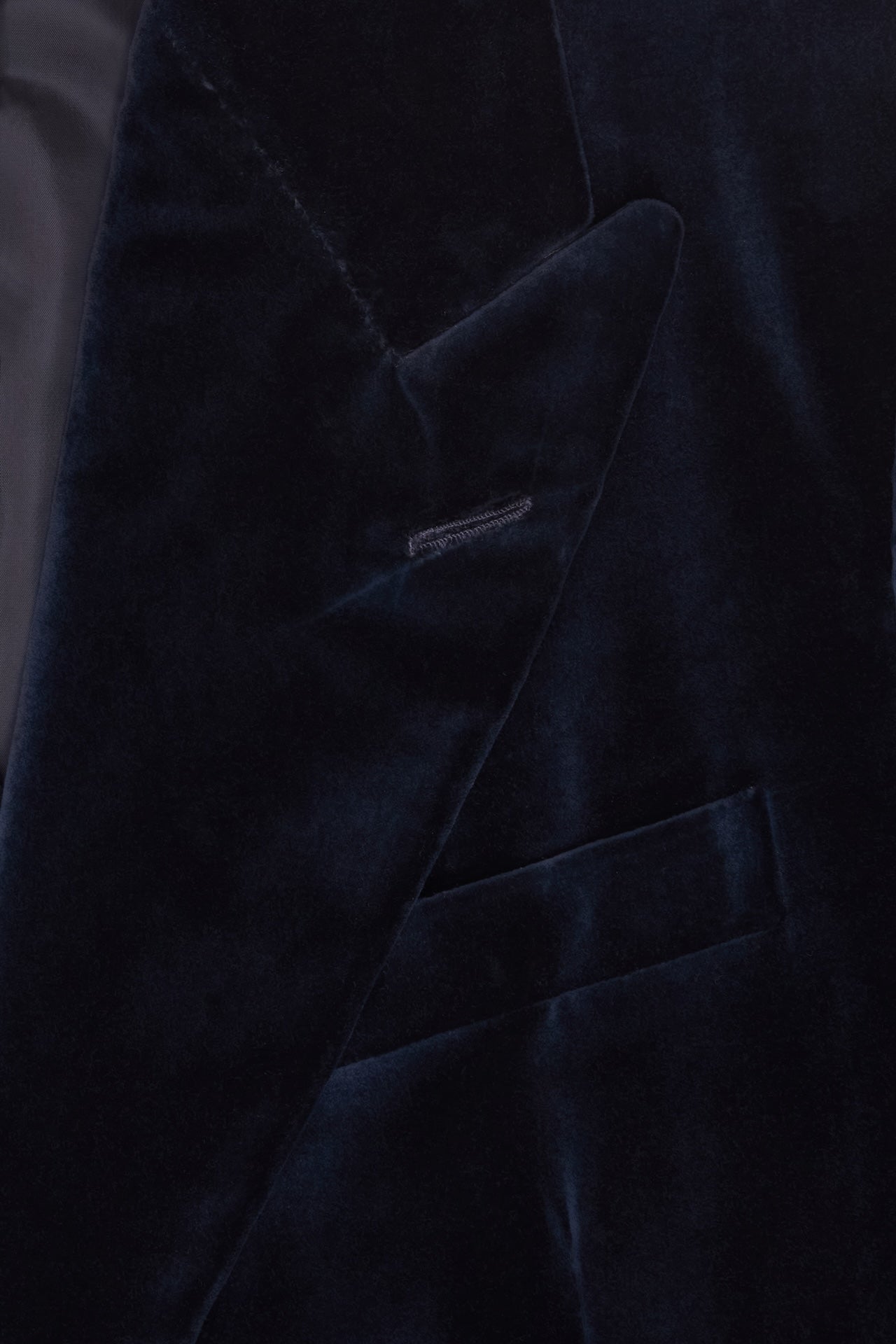 Navy Velvet Single Breasted Cocktail Jacket