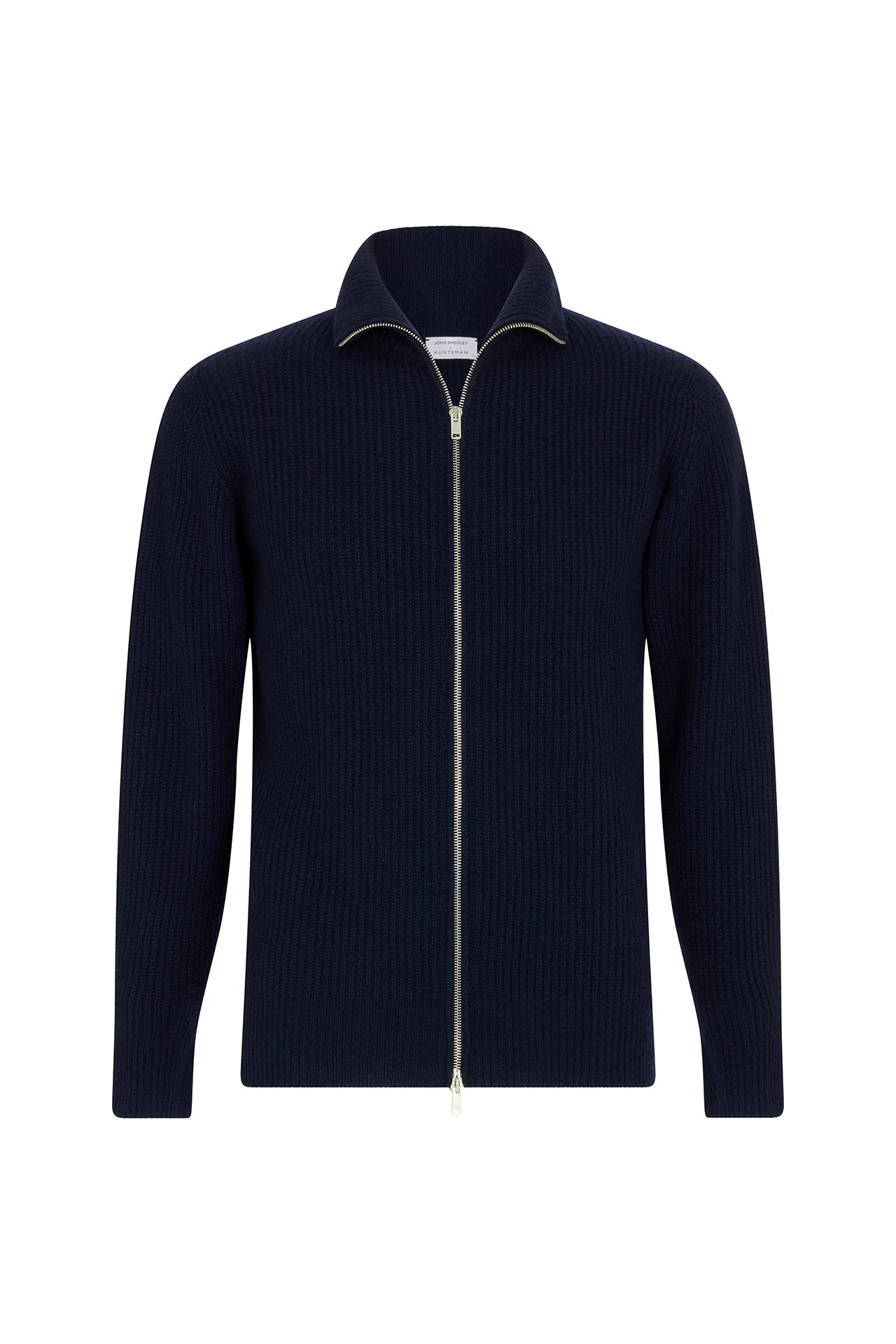 Huntsman x Smedley Midnight Merino/Cashmere Double Zip Jumper