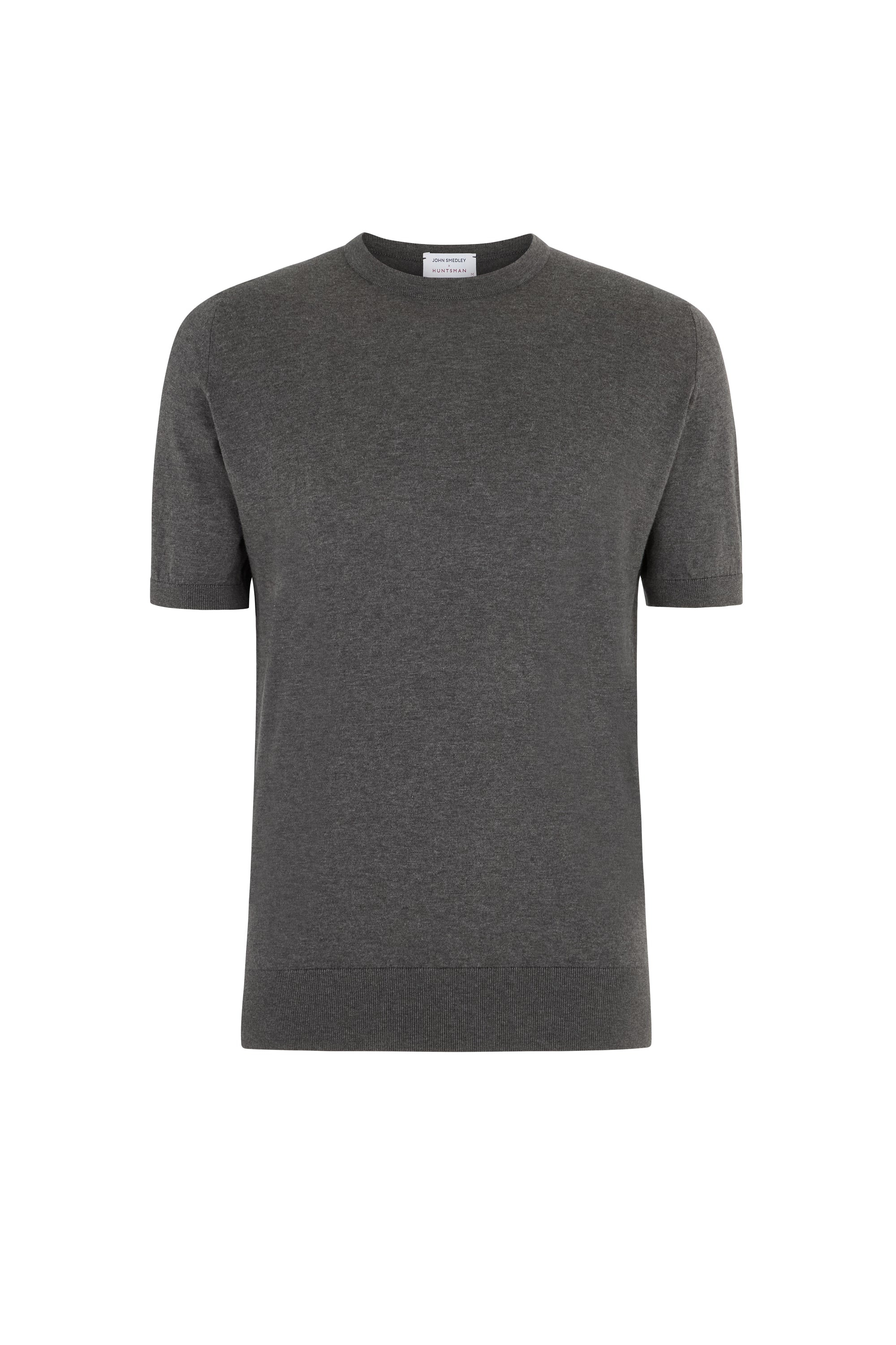 Charcoal Sea Island Cotton Crew Neck T-Shirt