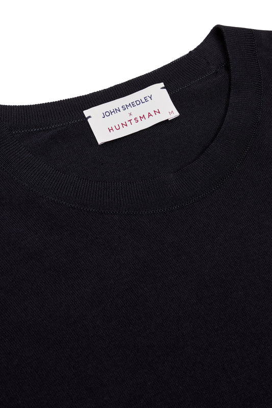 Navy Sea Island Cotton Crew Neck T-Shirt