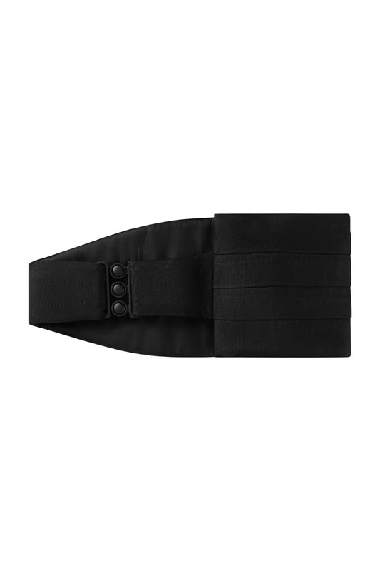 Black Silk Ribbed Cummerbund