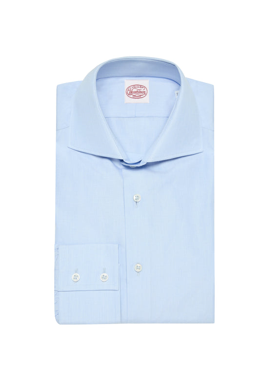Sky Cotton End on End Single Cuff Shirt