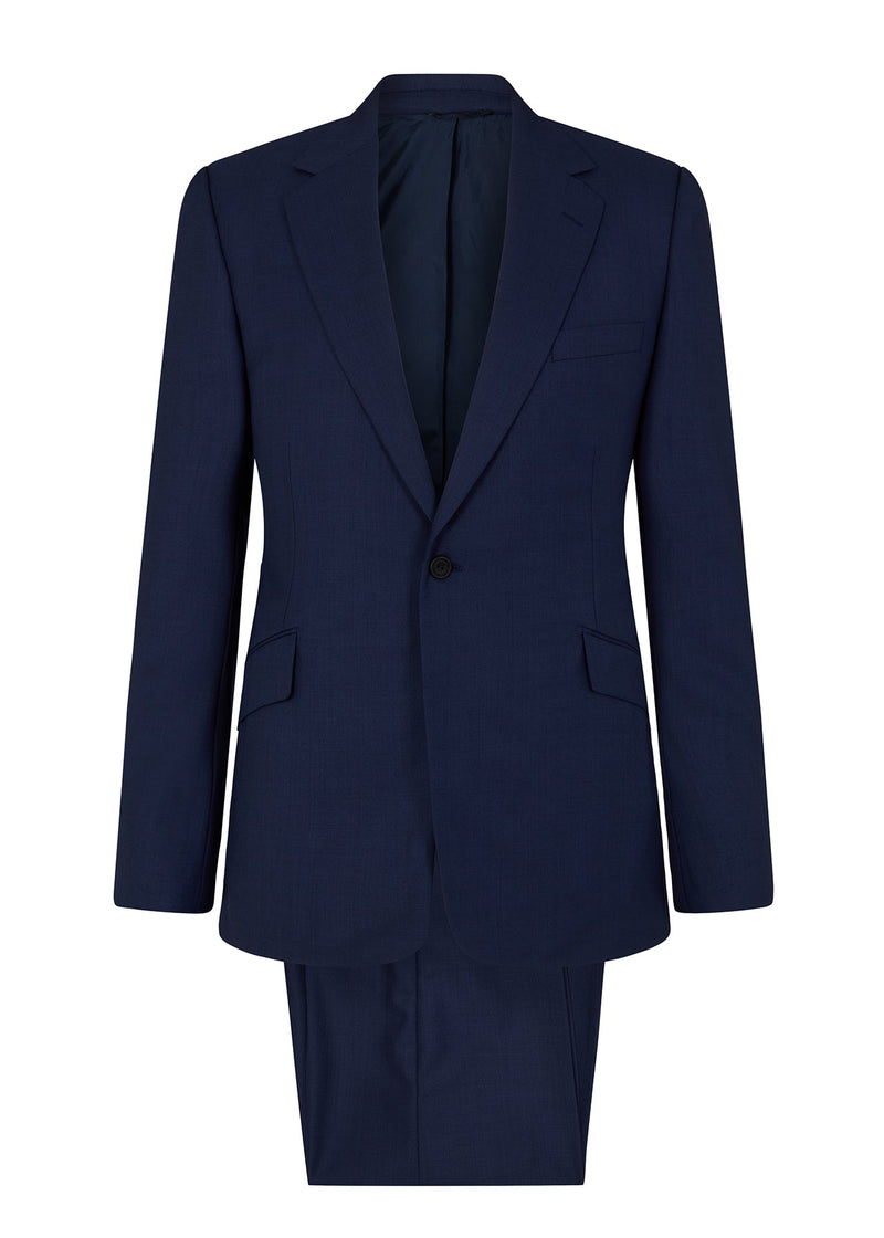 Blue Sharkskin Single Breasted Suit
