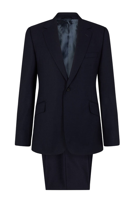 Navy Wool Hopsack Suit