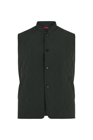 Green Quilted Cashmere Lined Gilet