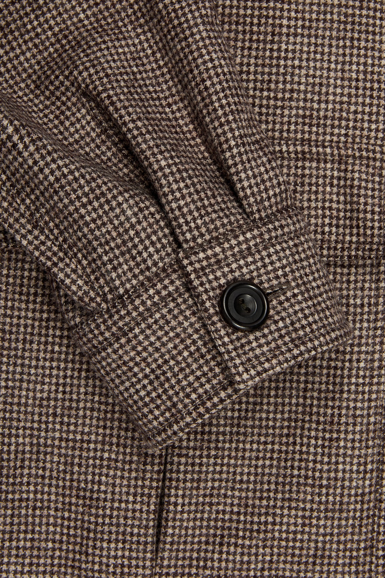 Brown Flannel Puppytooth Safari Jacket