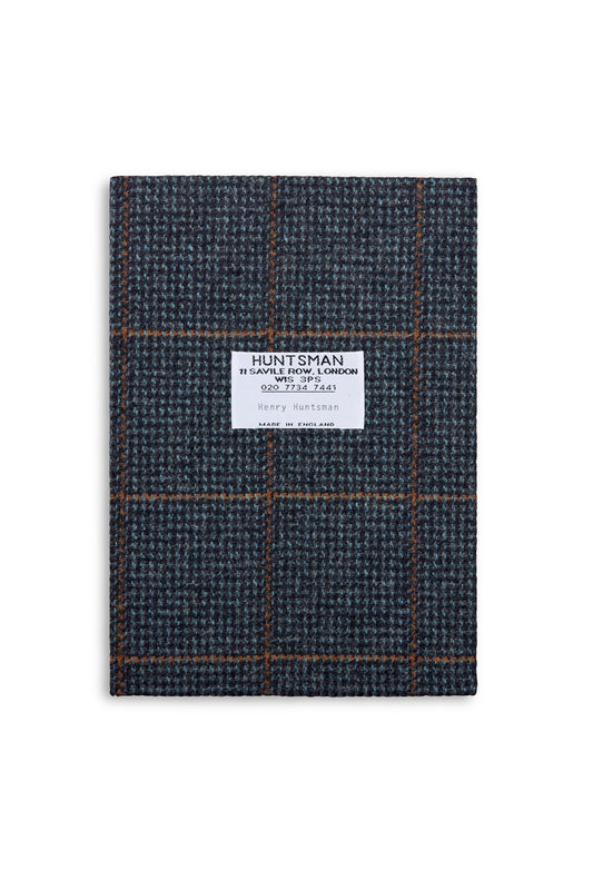 Navy/Rust Hairline Check Cashmere Book