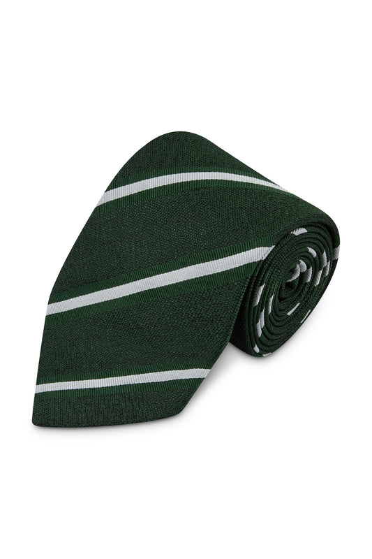 White Bar Stripe Silk Tie