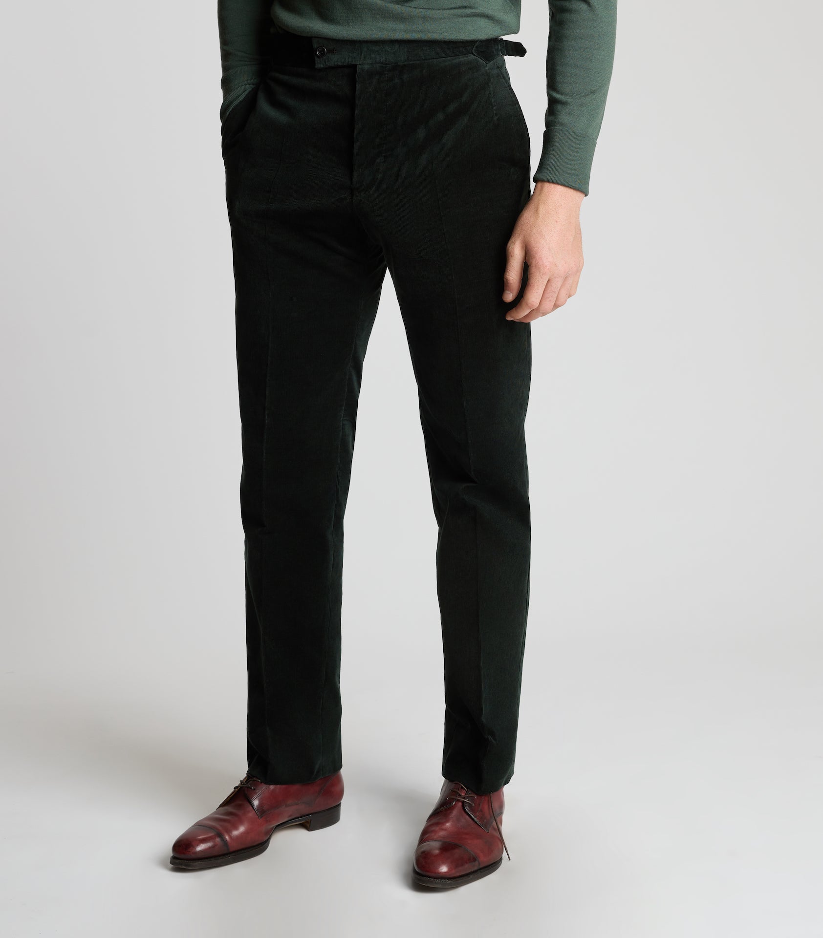 Green Fine Cord Trousers