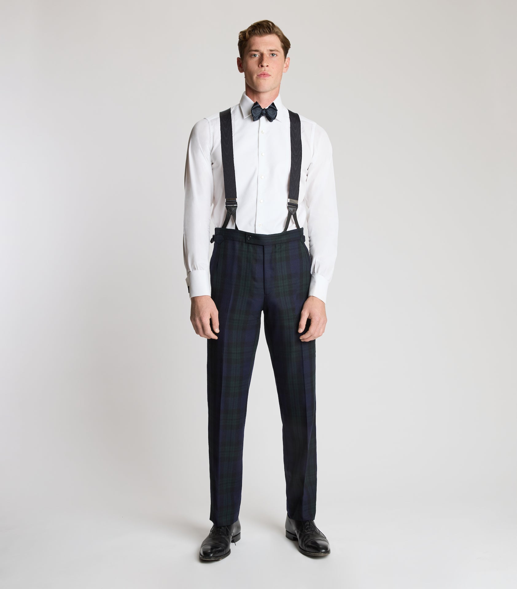 Black Watch Tartan Fish Tail Trousers