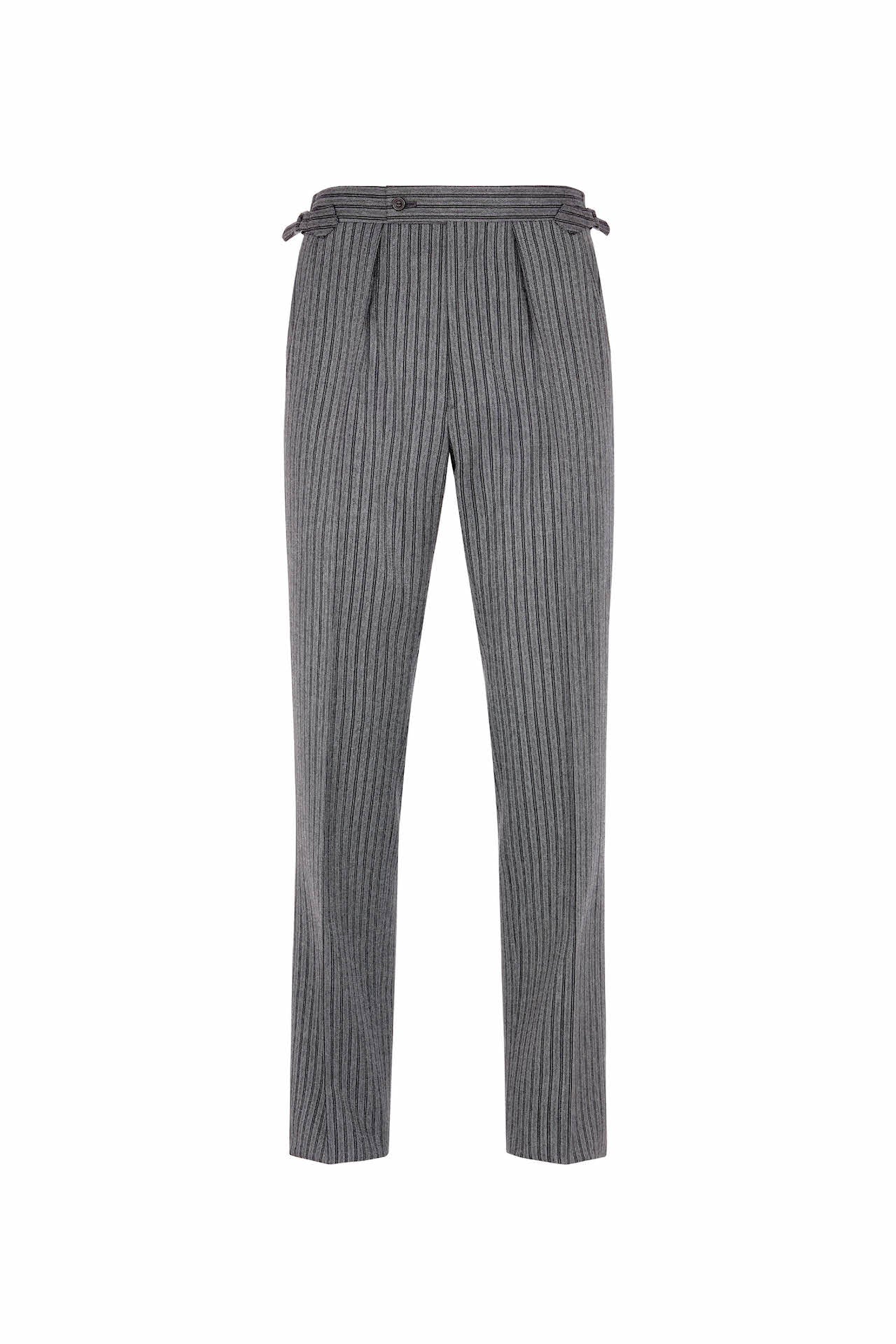 Grey Wool Stripe Trouser