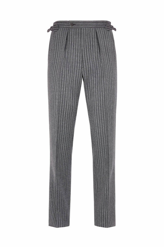 Grey Wool Stripe Morning Trousers