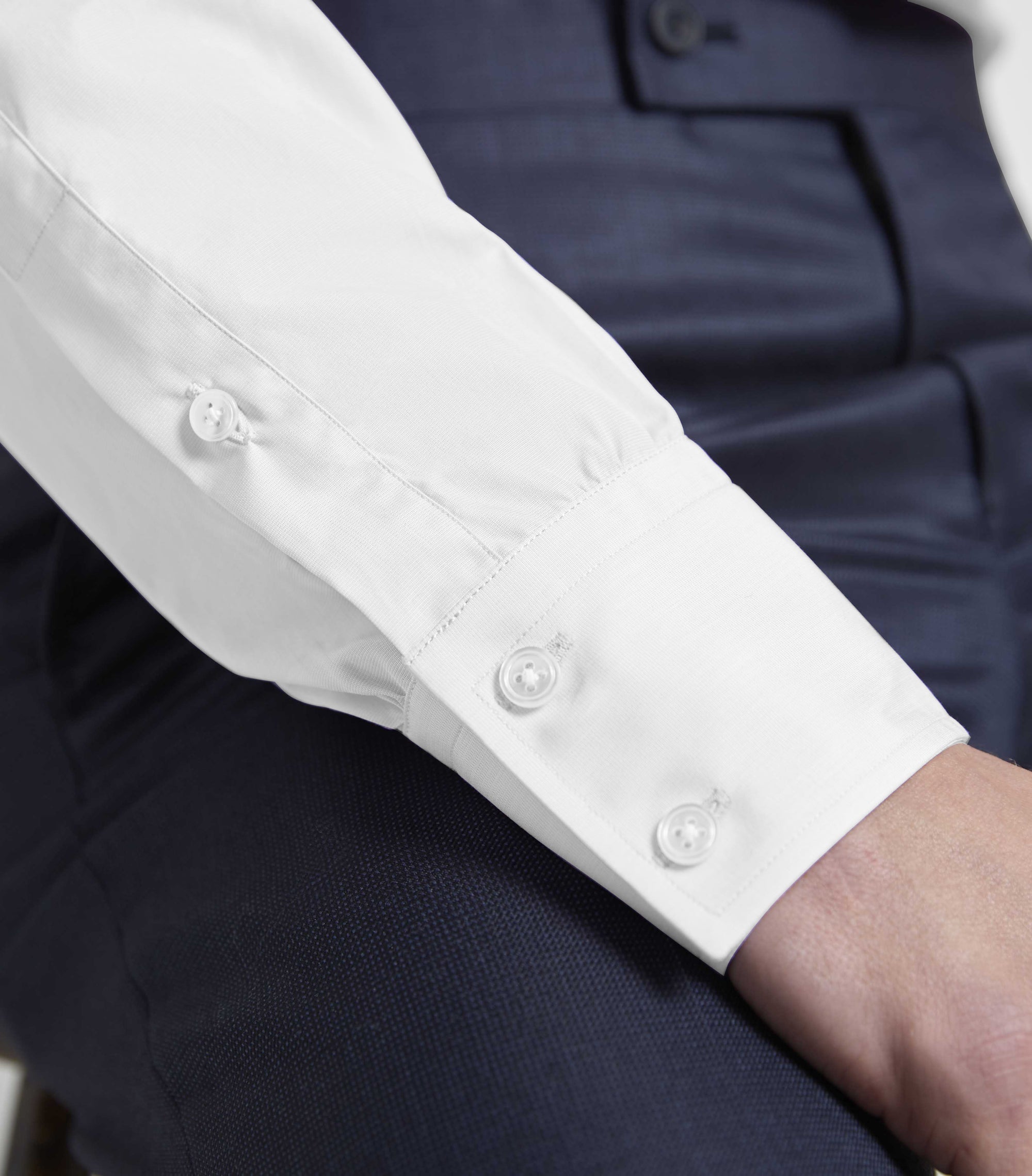 White Cotton Single Cuff Shirt