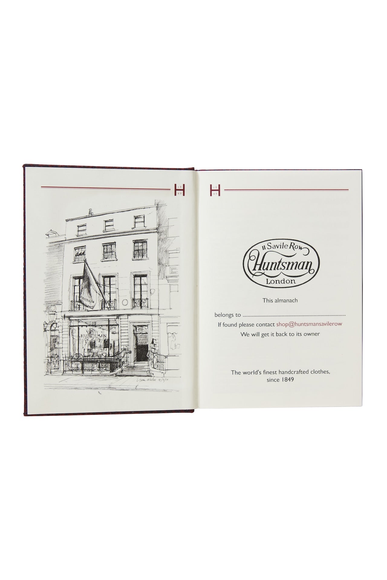 Wine/Navy Peck Houndstooth Almanac Notebook