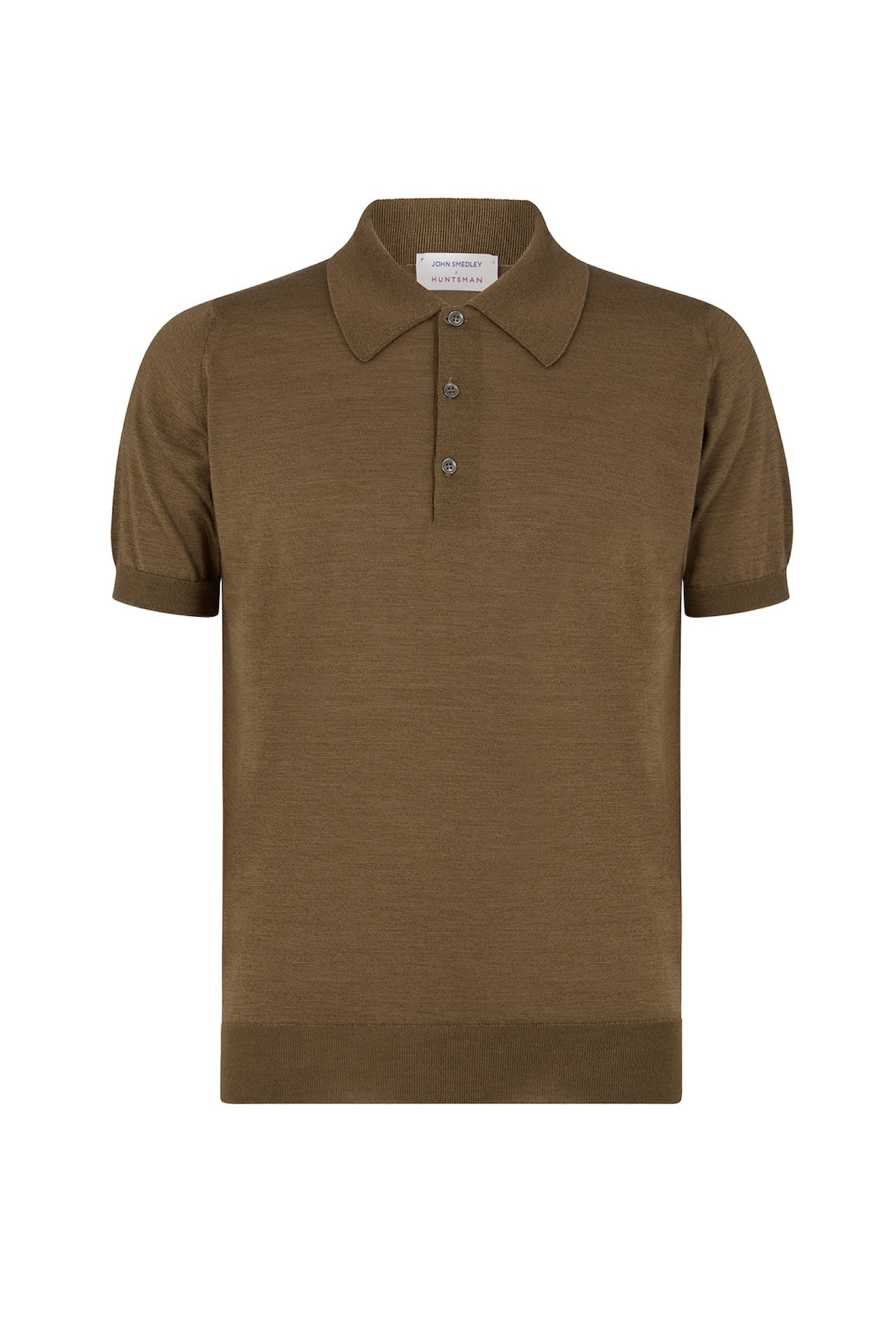 Huntsman x Smedley Sepia Merino/Cotton Polo Neck Knitwear