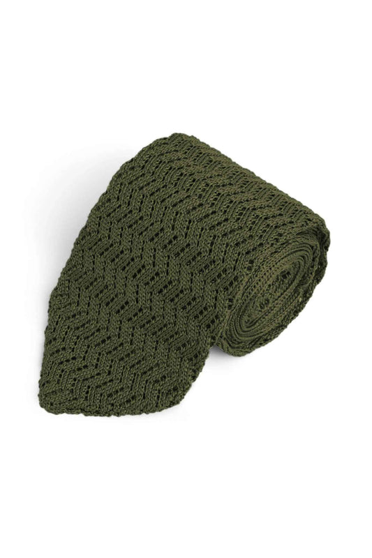 Silk Pointed Knit Tie