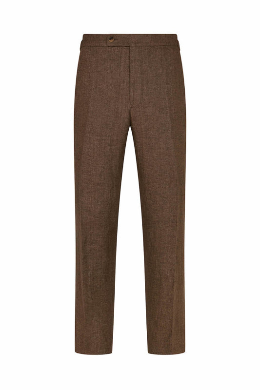 Tan Linen Twill Trousers
