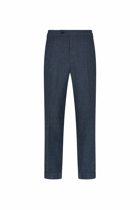 Petrol Blue Wool Trousers