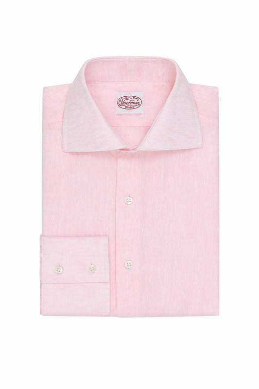 Pink Linen Single Cuff Shirt
