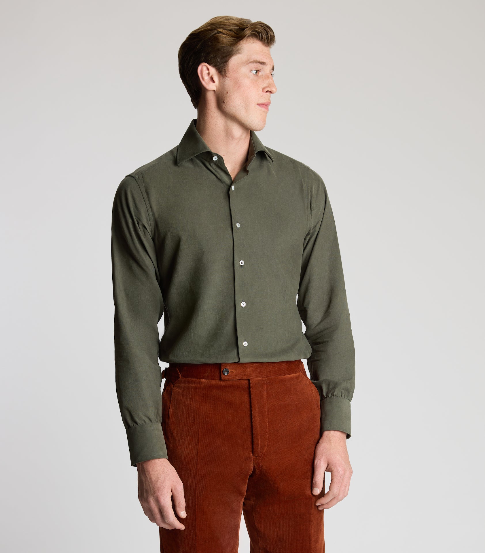 Sage Green Cotton Cord Shirt