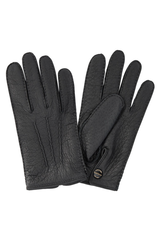 Black Leather Peccary Gloves