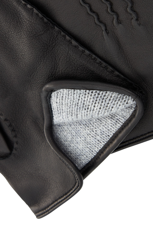 Black Leather Deerskin Gloves