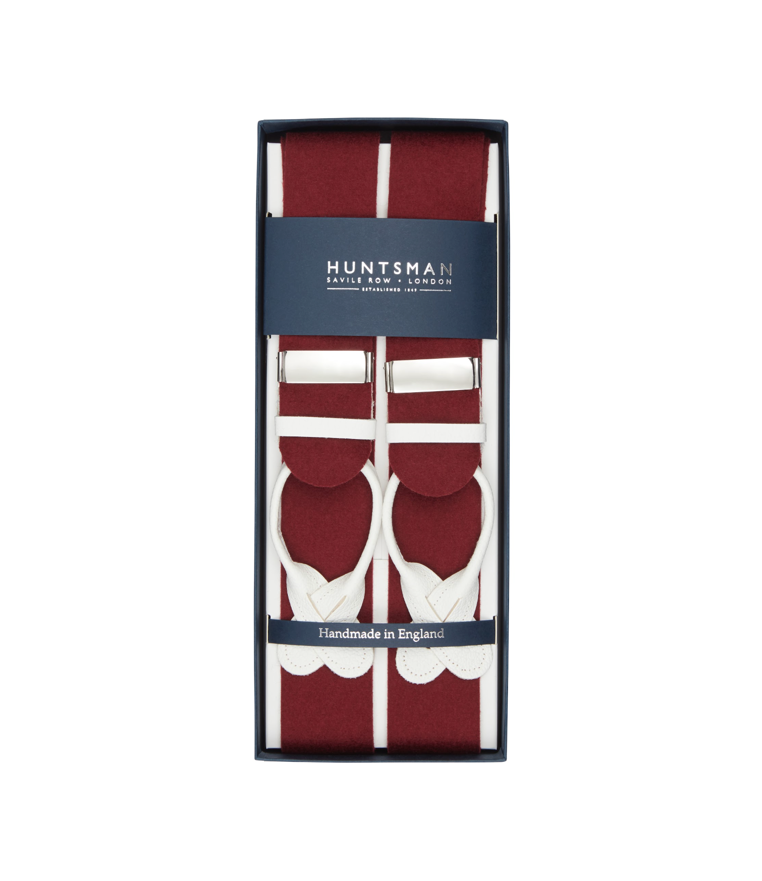 Wine Boxcloth Braces – Huntsman Savile Row