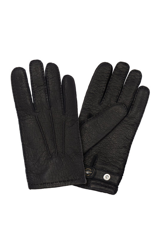 Black Hand Sewn Peccary Leather Gloves