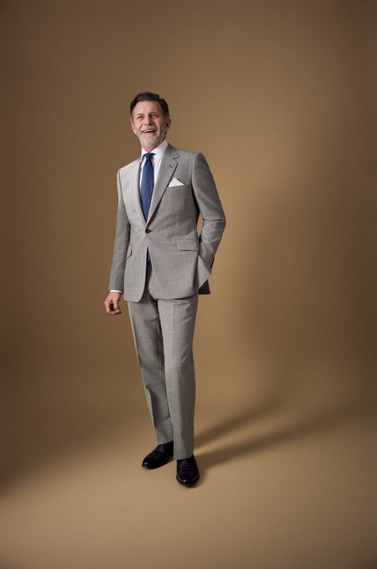 Black/White Micro Puppytooth Single Breasted Suit