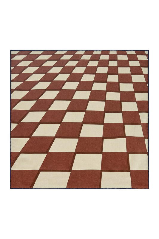 Checkerboard Hopsack Silk Cravat