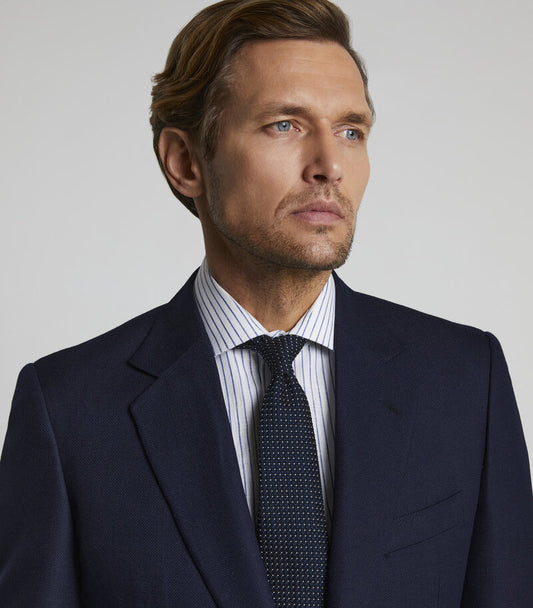 Navy Wool Hopsack Suit (image 3)