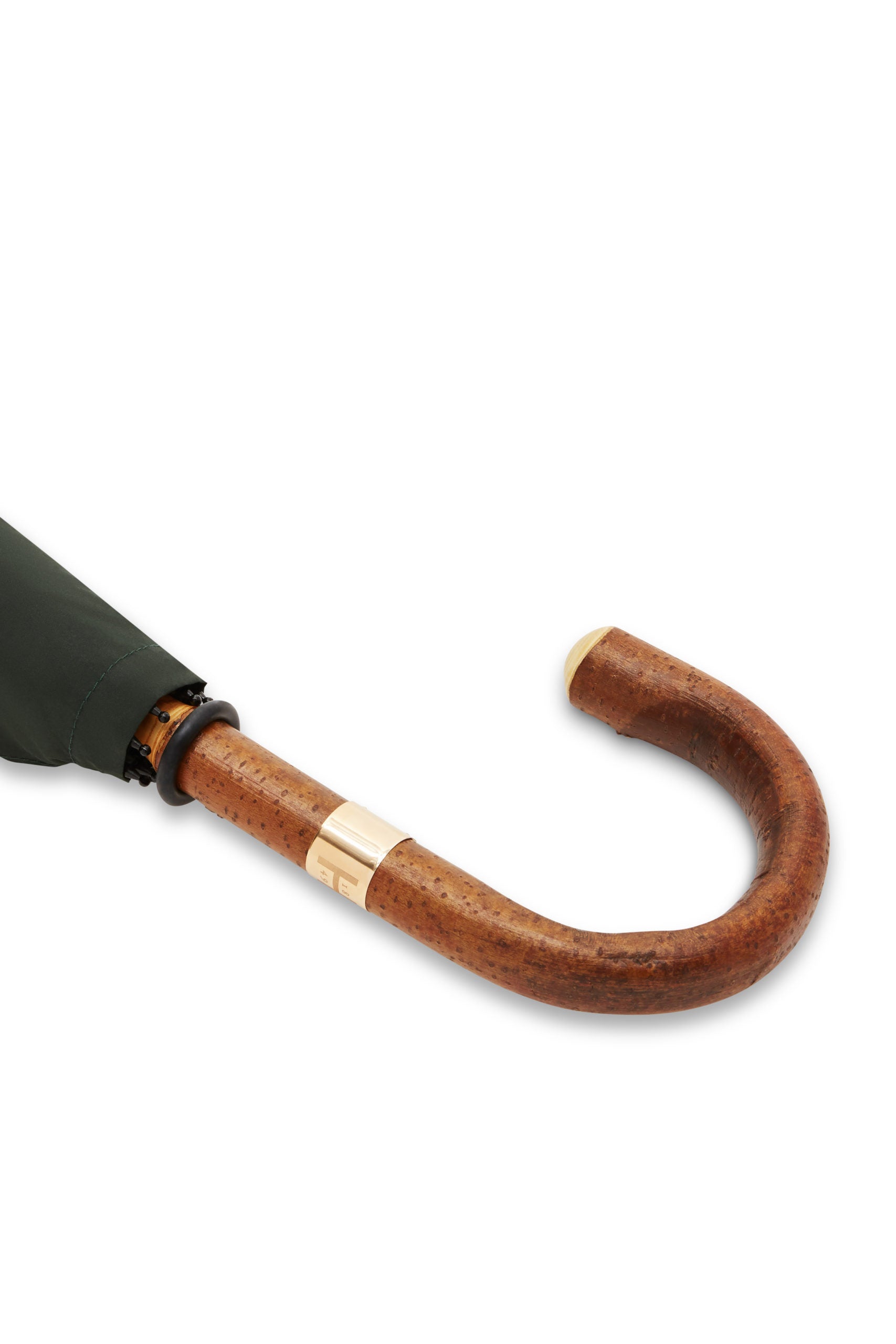 Navy & Natural Cherrywood Double Canopy Umbrella