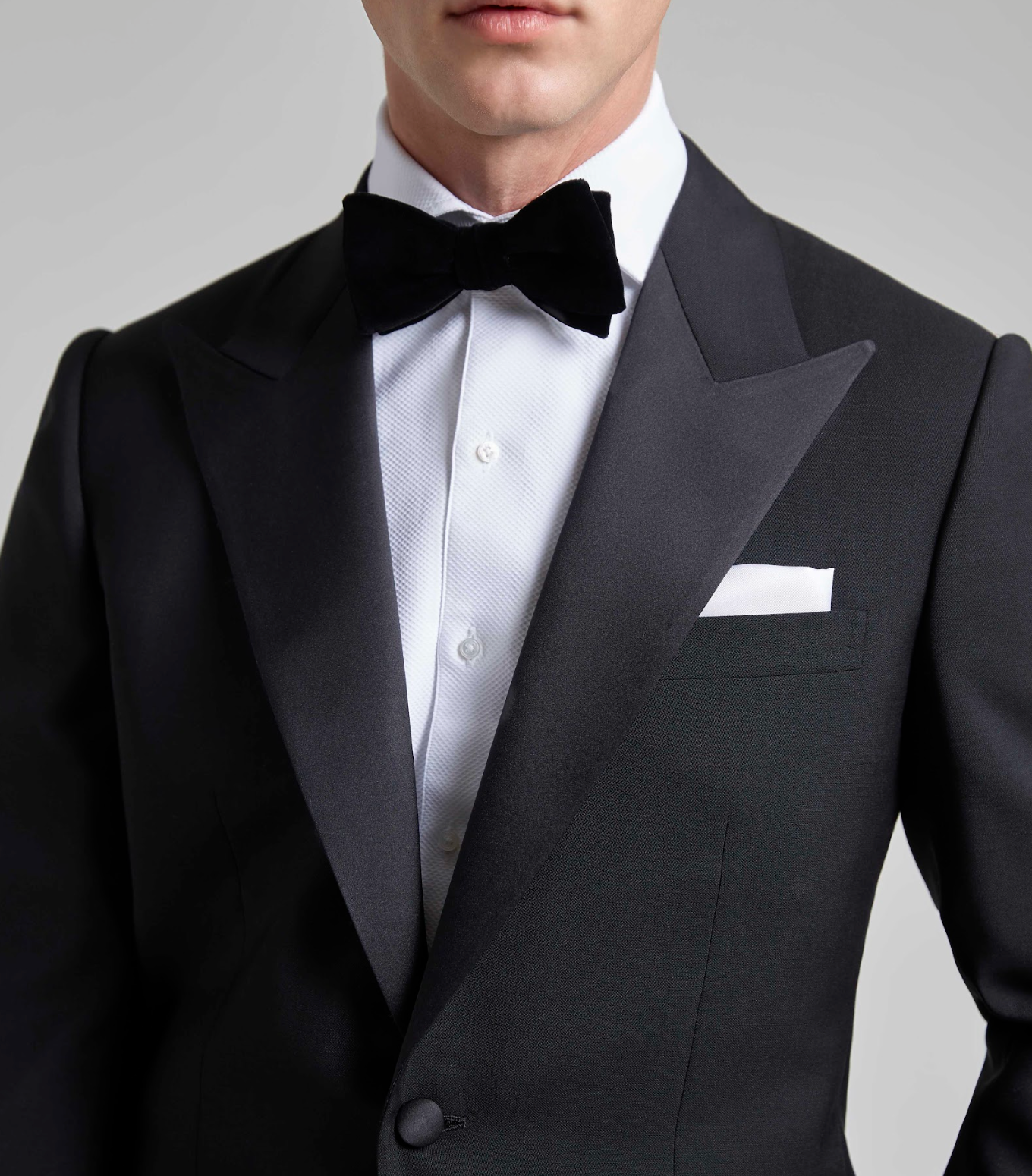 Black Wool/Mohair Single Breasted Dinner Suit