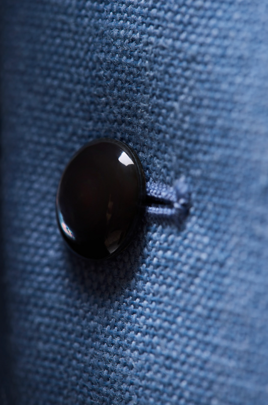 Blue Wool Double Breasted Morning Vest