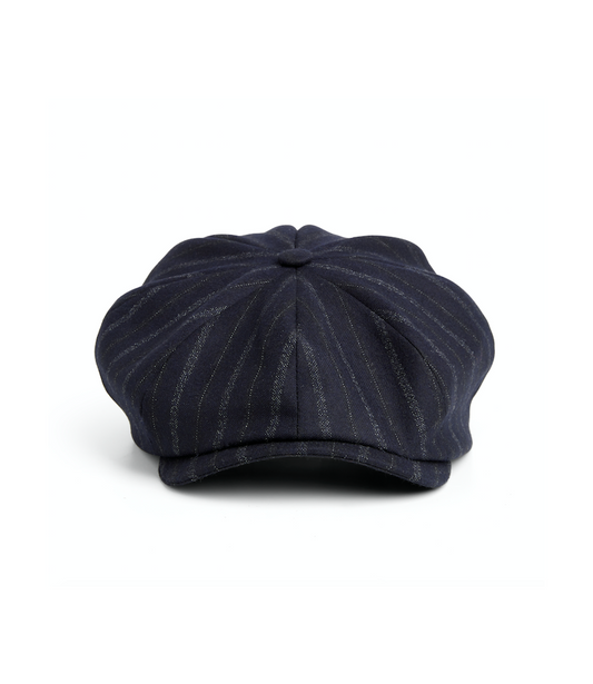 Navy Stripe Wool Cap