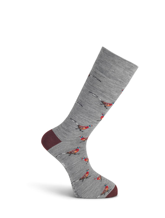 Grey Pheasant Wool Socks