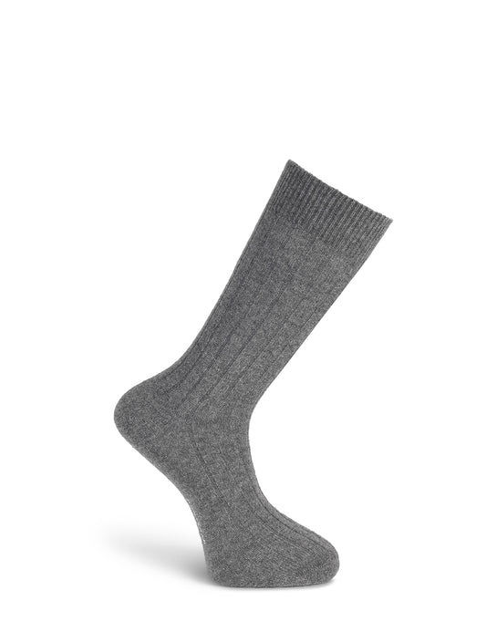 Grey Short Cashmere Socks