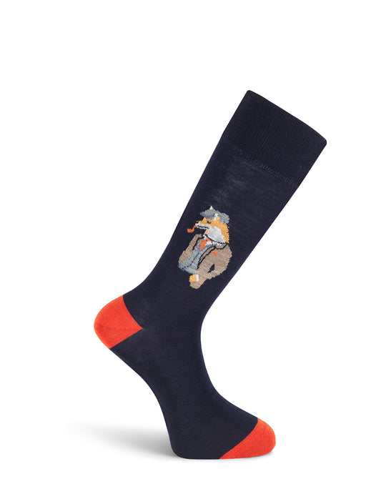 Navy Mr. Fox Wool Socks
