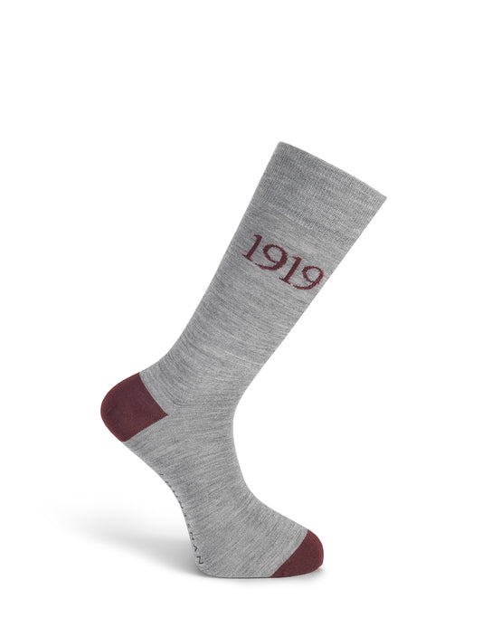 Grey/Claret Socks