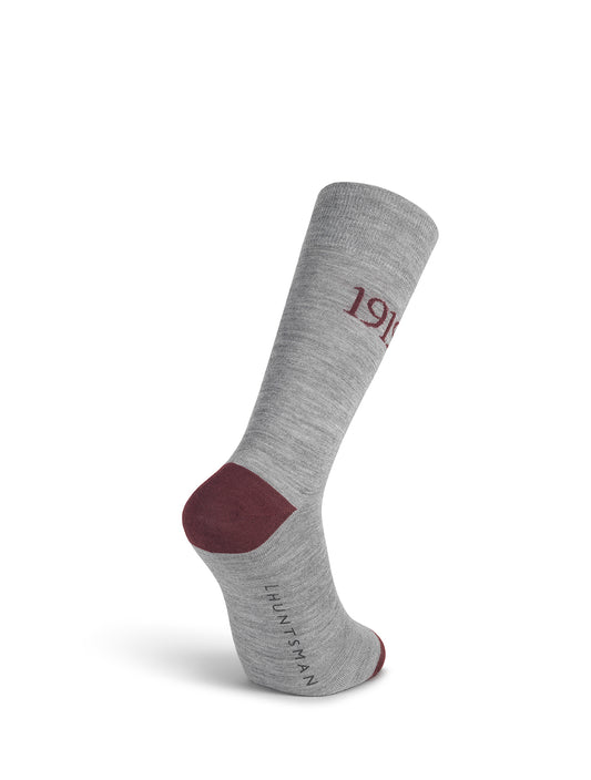 Grey/Claret Socks