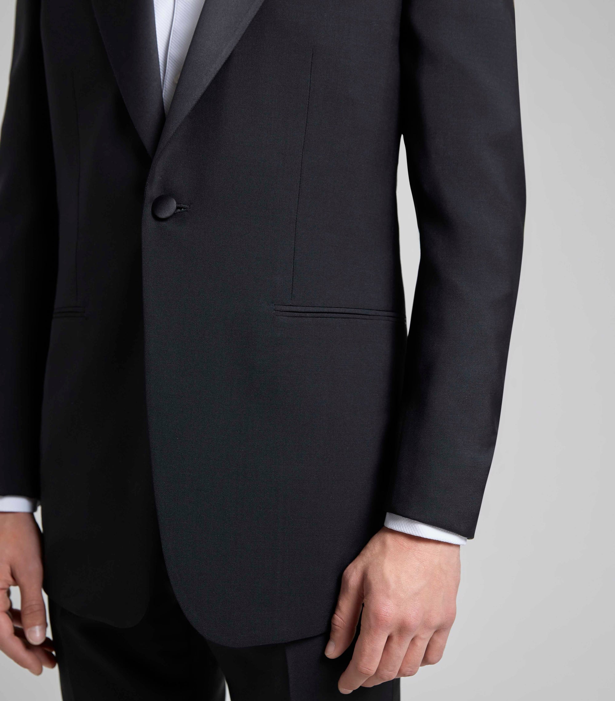 Black Wool/Mohair Single Breasted Dinner Suit
