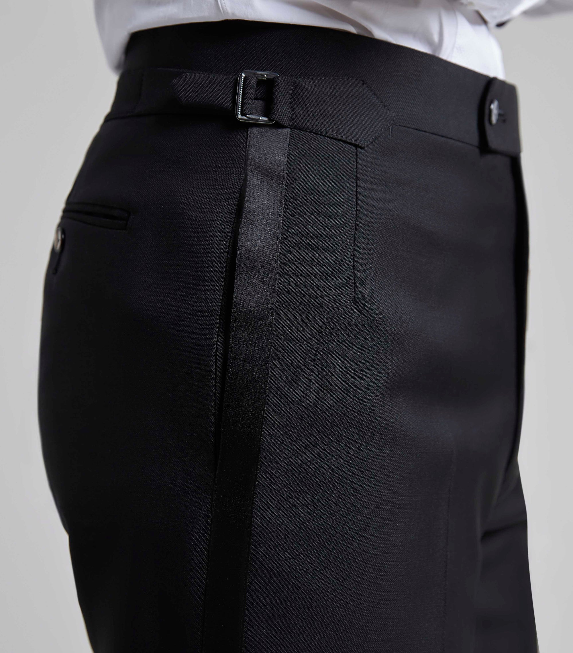 Black Wool/Mohair Single Breasted Dinner Suit