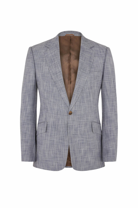 Ice Blue Linen and Silk Sports Jacket