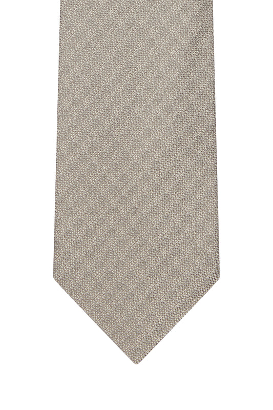 Grey with White Houndstooth Silk Tie